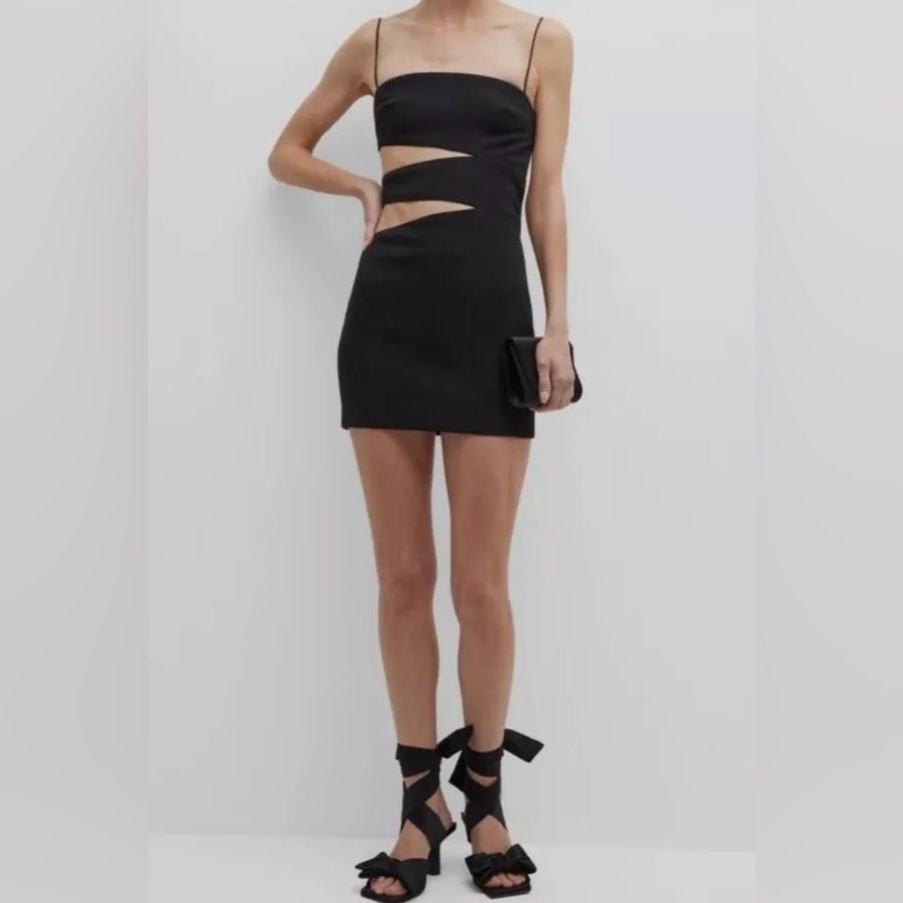 Misha Women's Black Lucia Cut-Out Sleeveless Mini‎ Dress Size 4 Originally $298